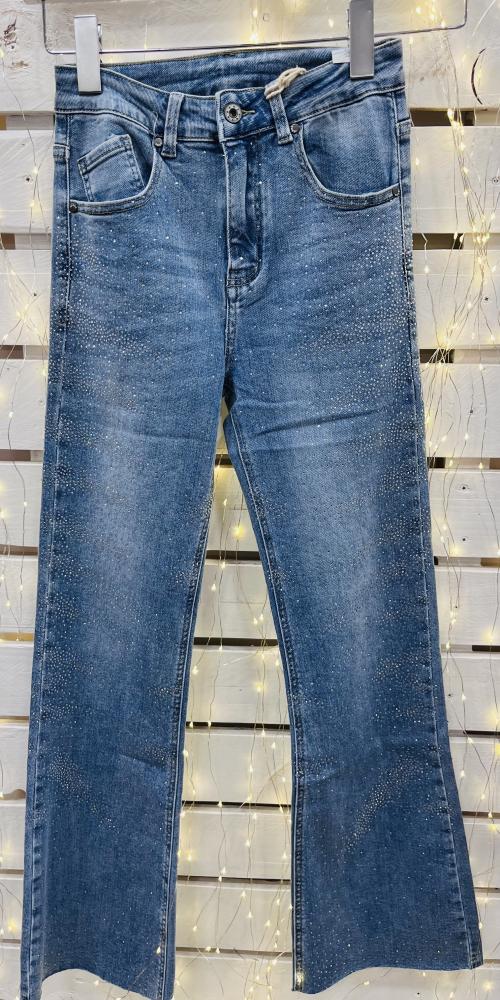Jeans trombetta stras