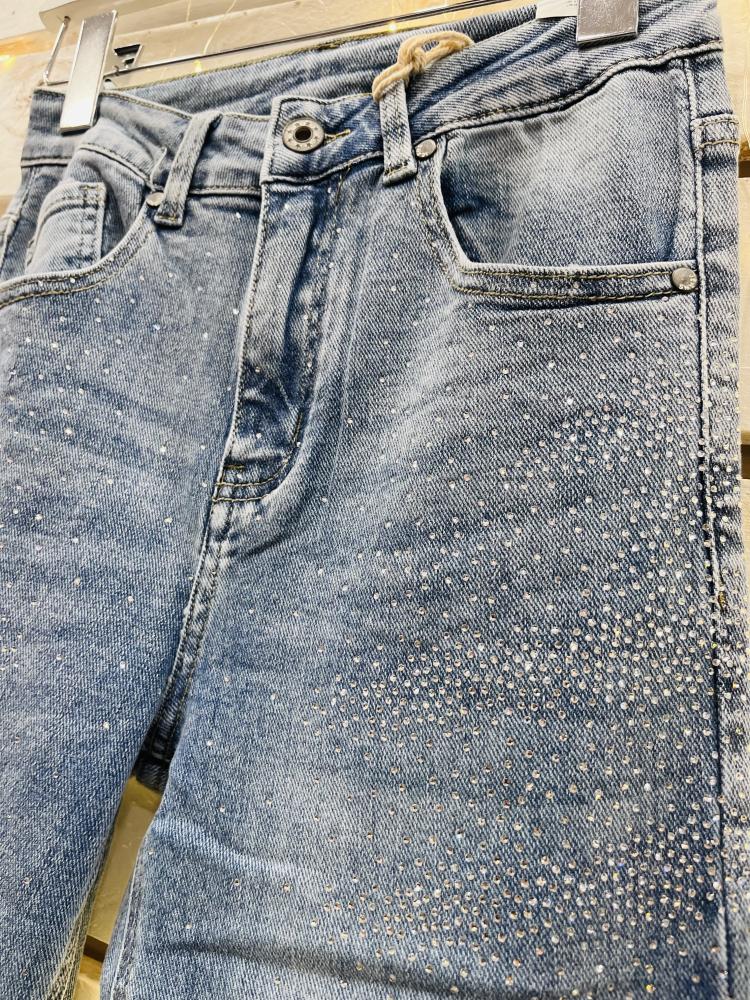 Jeans trombetta stras