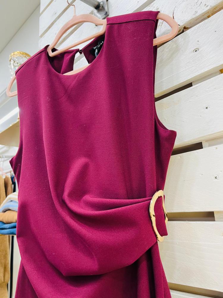 Abito drappeggio bordeaux