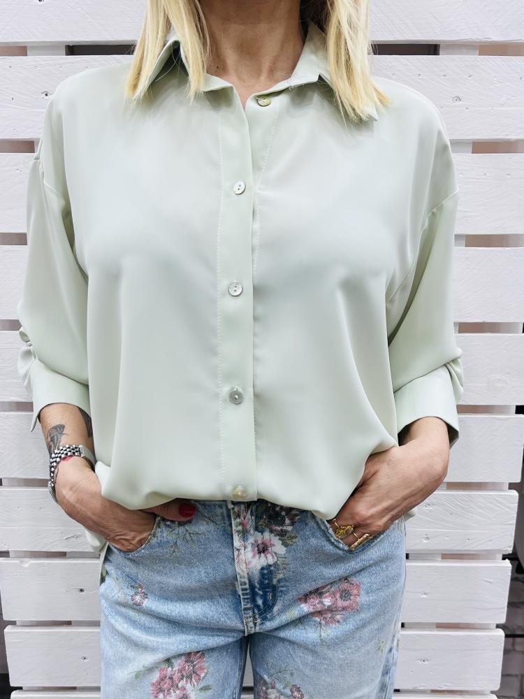 Camicia verde/beige