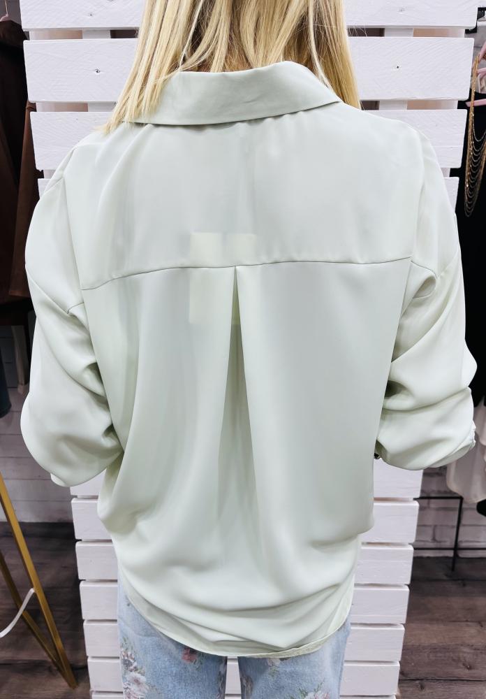 Camicia verde/beige