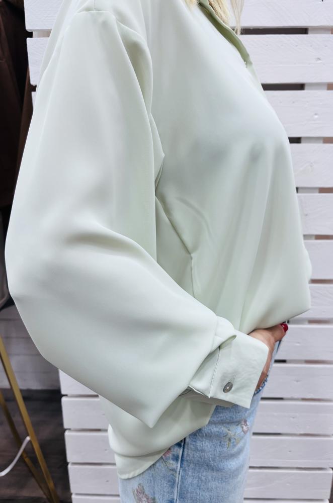Camicia verde/beige