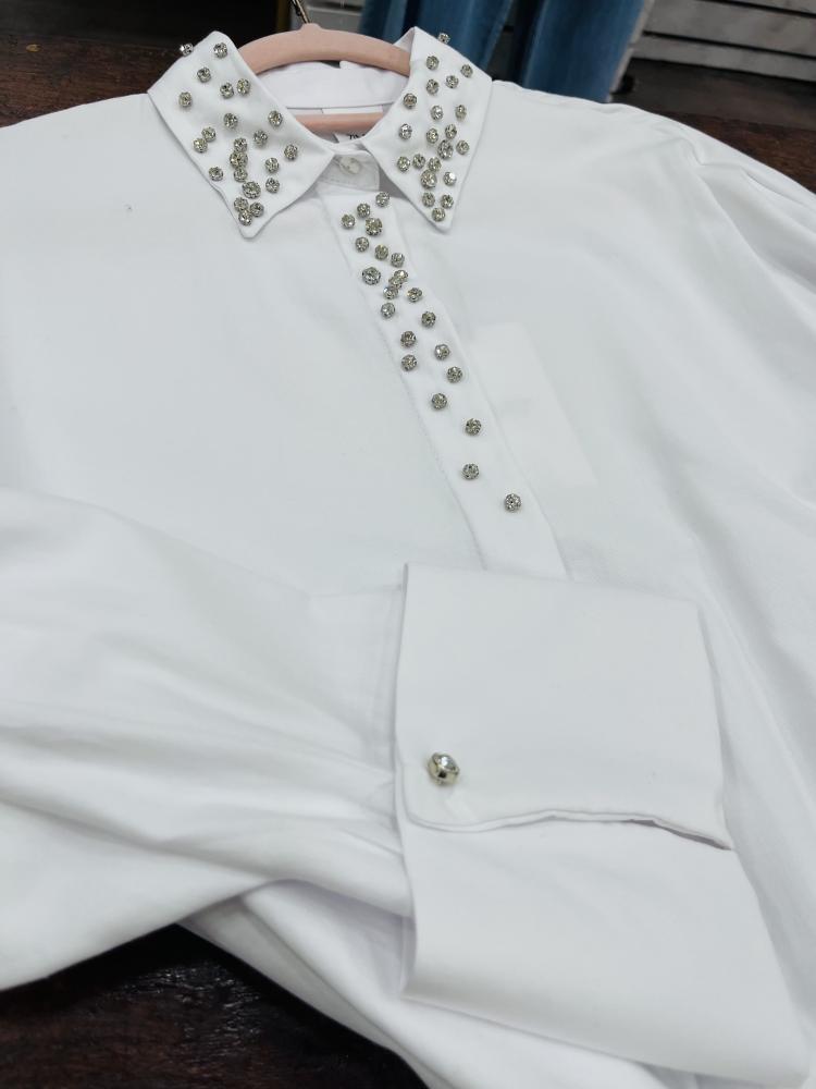 Camicia collo strass