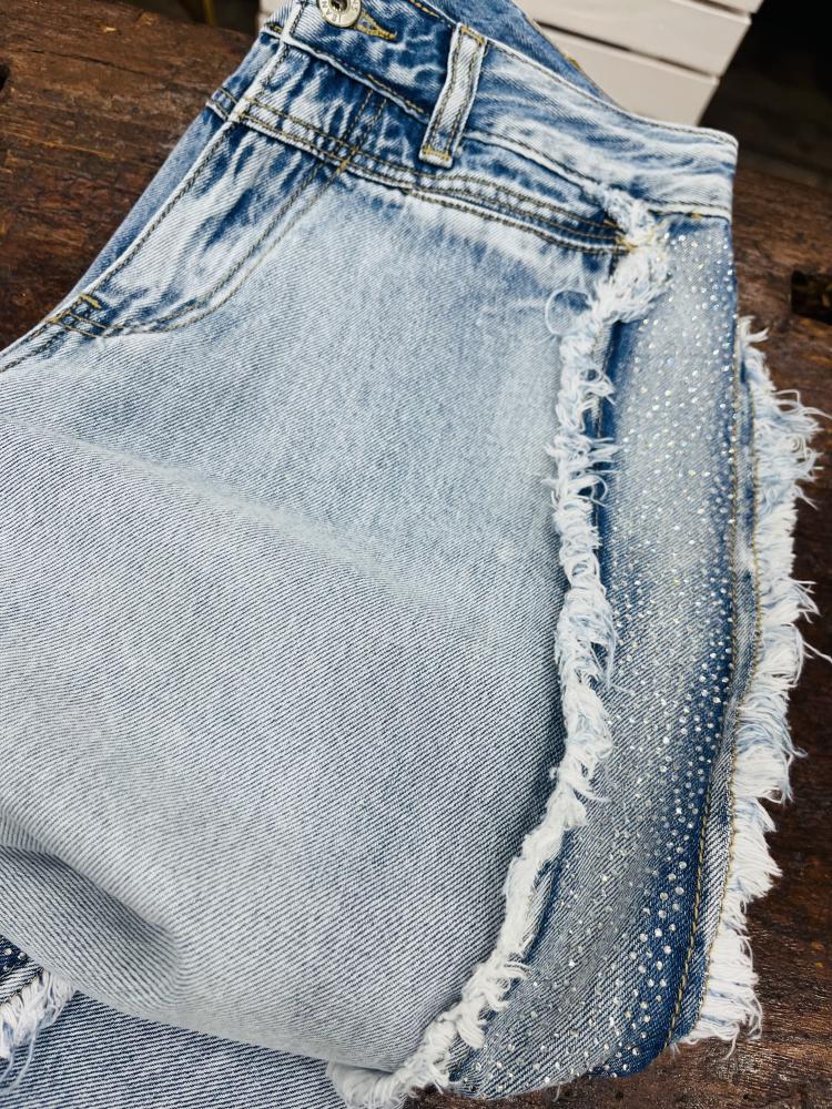 Jeans banda strass