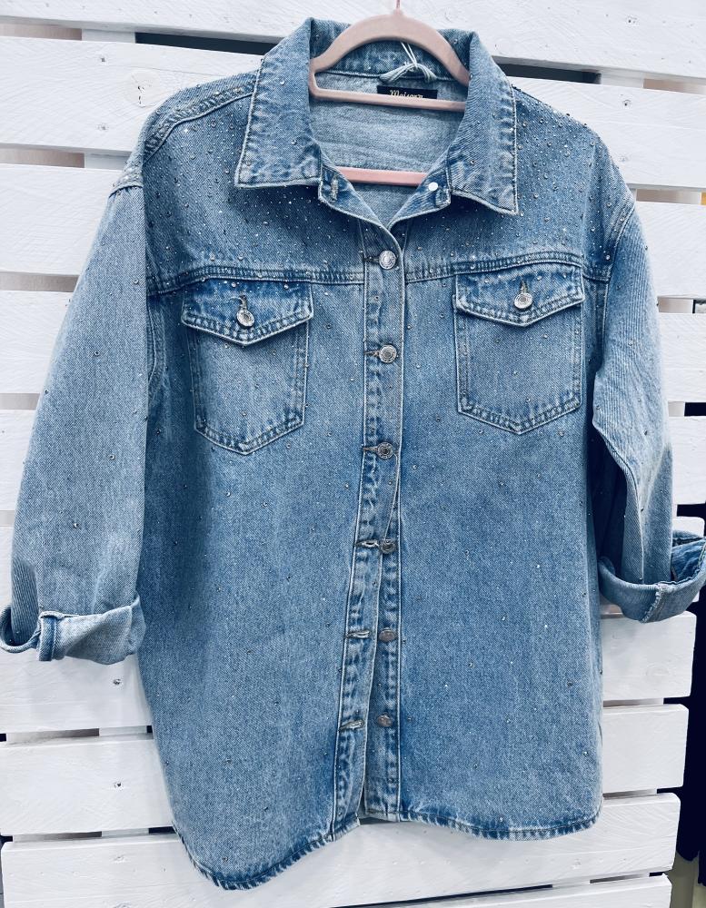 Giacca jeans strass