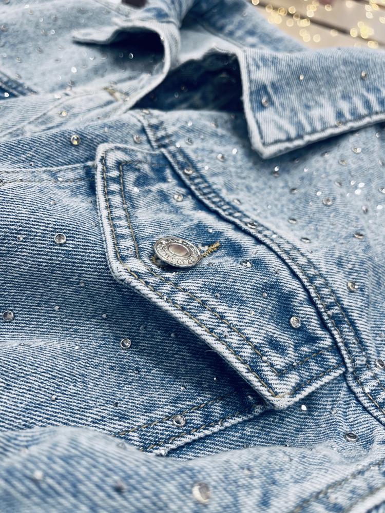 Giacca jeans strass