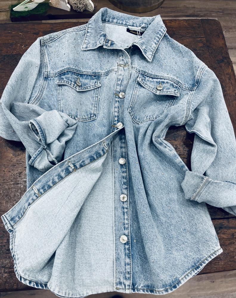 Giacca jeans strass